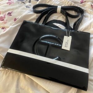 Medium Black Patent Shopper